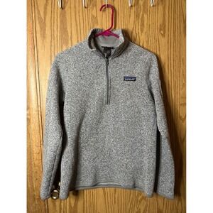 Patagonia Better Sweater 1/4 Zip Pullover Gray Heather Fleece Jacket Womens M